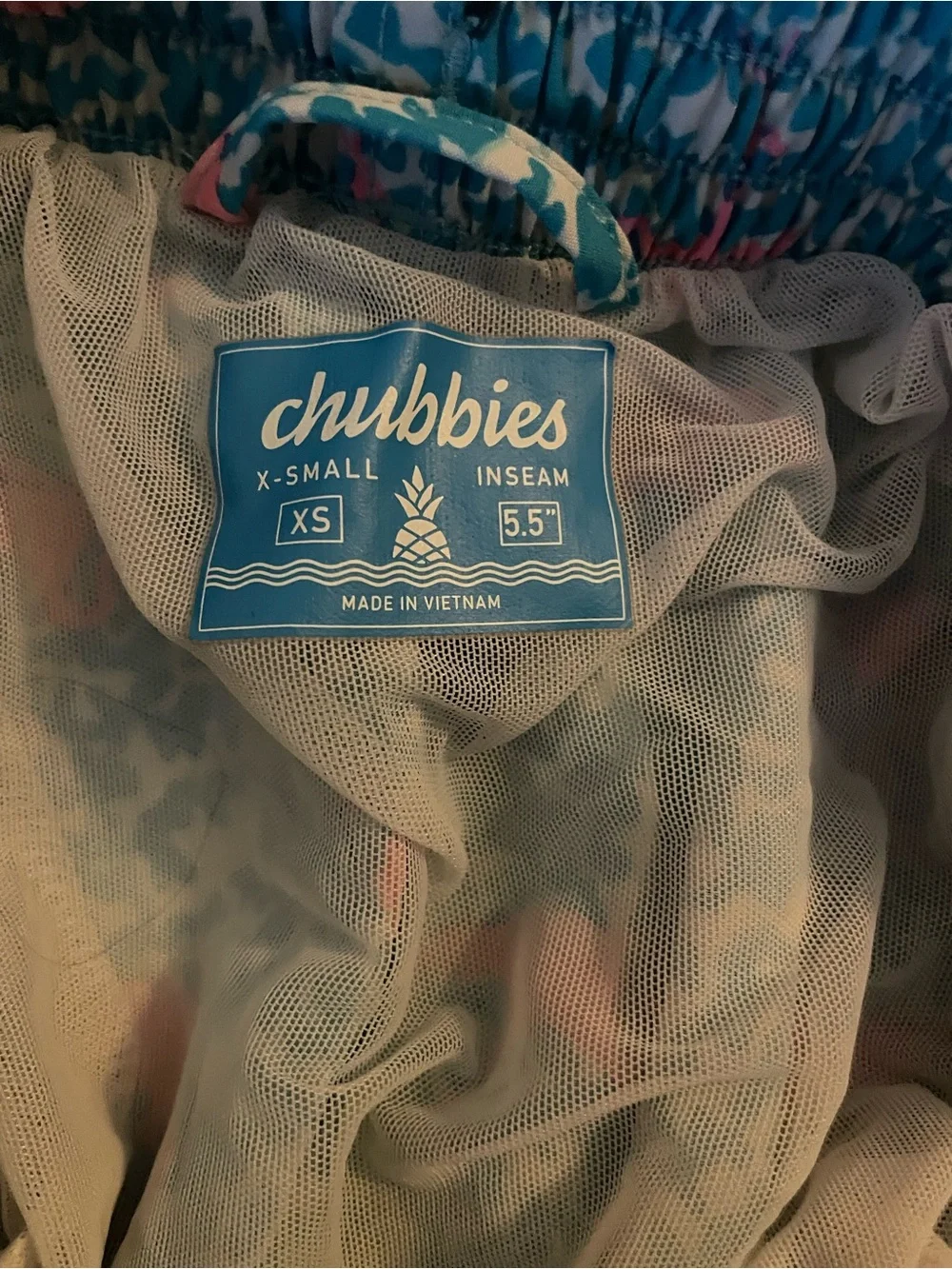 chubbies Pink Flamingo Print Shorts - Turquoise & Pink 5.5”
